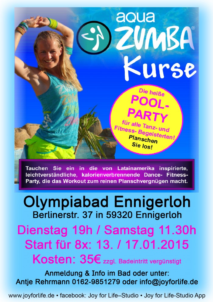 Zumba Aquaflyer Joy for Life Studio